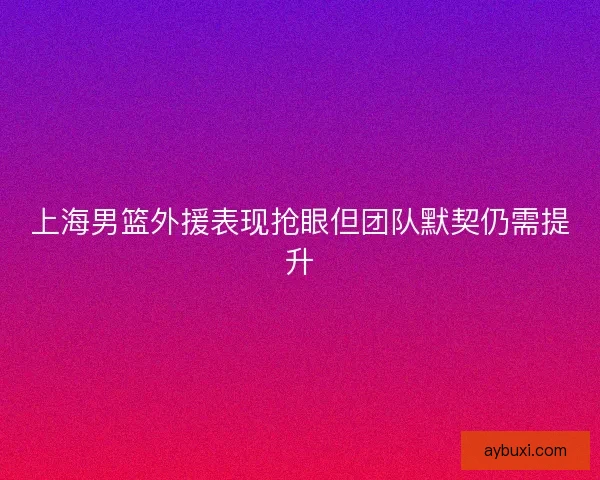 上海男篮外援表现抢眼但团队默契仍需提升 上海男篮外援表现抢眼但团队默契仍需提升